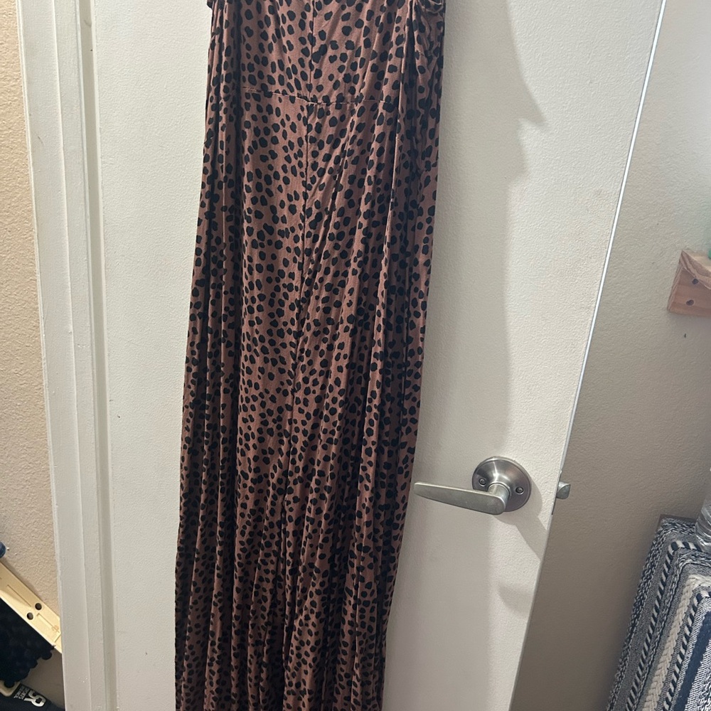 Old Navy Black and Brown Pleated Maxi Skirt